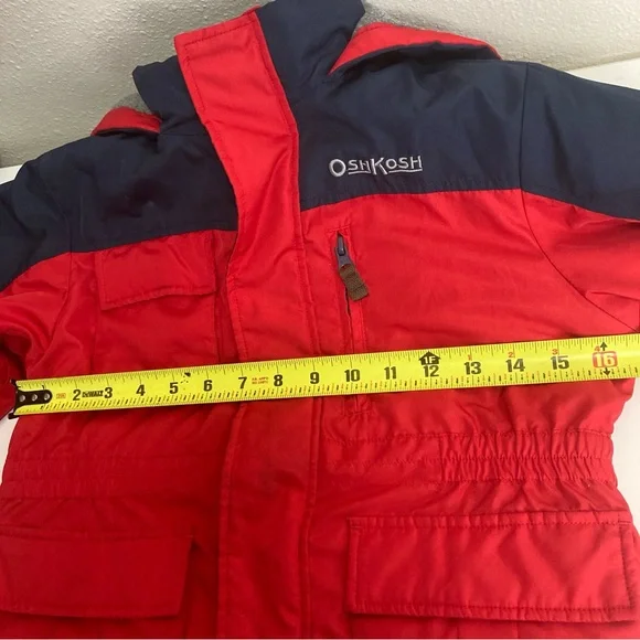 Oshkosh B'Gosh Boys Size 6 Puff Hooded Jacket Blue/Red - Picture 6 of 14